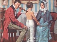 Laennec auscultand un copil cu noul sau instrument; pictura de Robert A. Thom